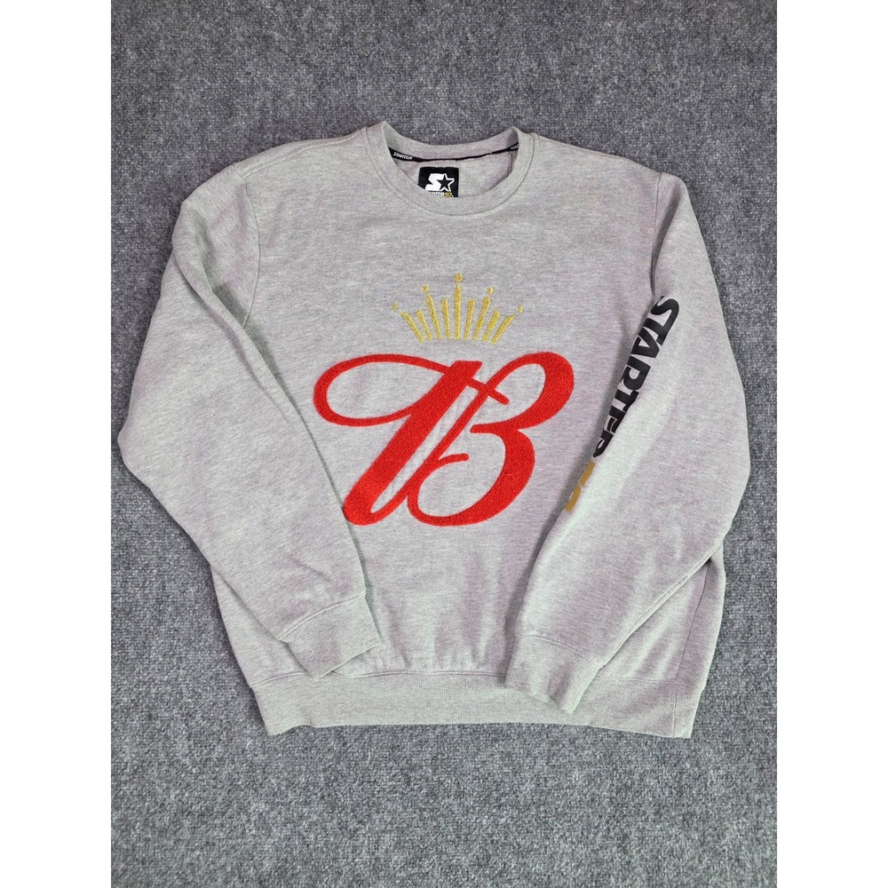 Starter Budweiser Sweatshirt Mens XL Gray Crewneck Embroidered King of Beers